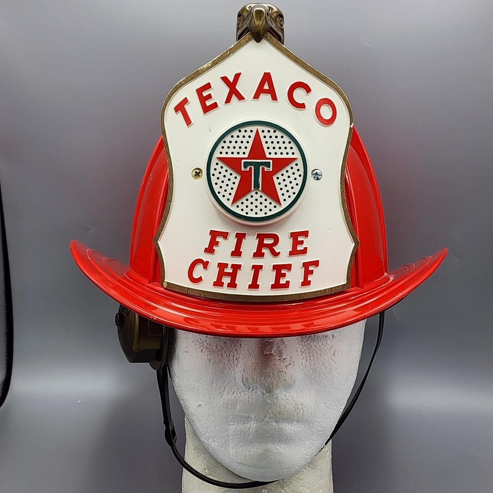 TEXACO FIRE CHIEF Toy Fireman Hat Helmet 1960's Brown & Bigelow ~ USA TESTED!